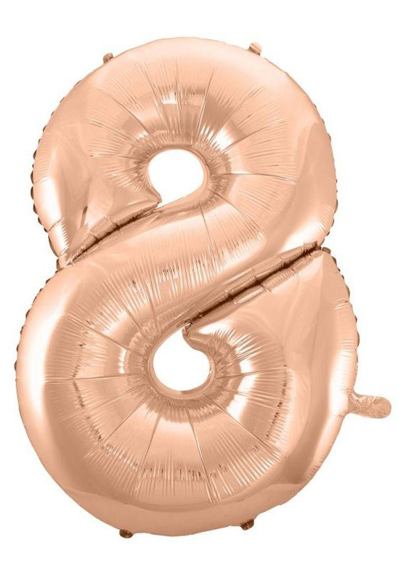 Nummer Rose Gold Nummer 8 Folienballon 92 cm