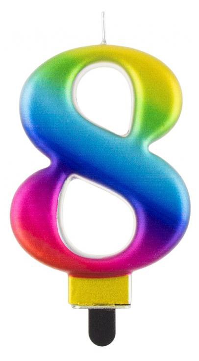 Nummer Galaxy Bunte Nummer 8 Geburtstagskerze