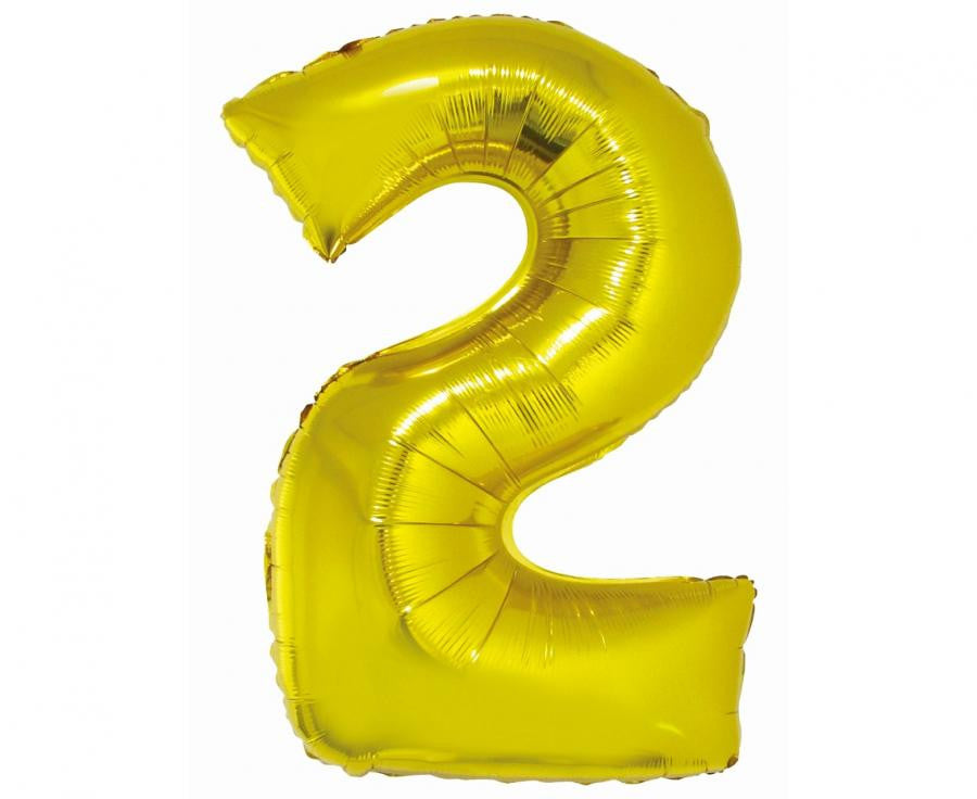 Nummer Gold Goldene Nummer 2 Folienballon 76 cm