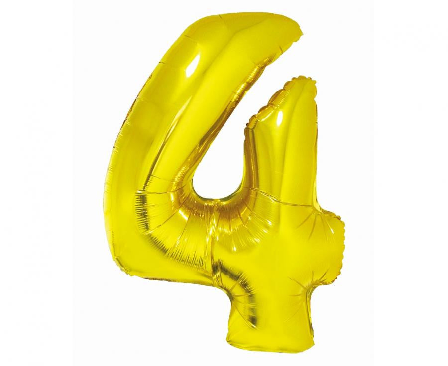 Nummer Gold Goldene Nummer 4 Folienballon 76 cm
