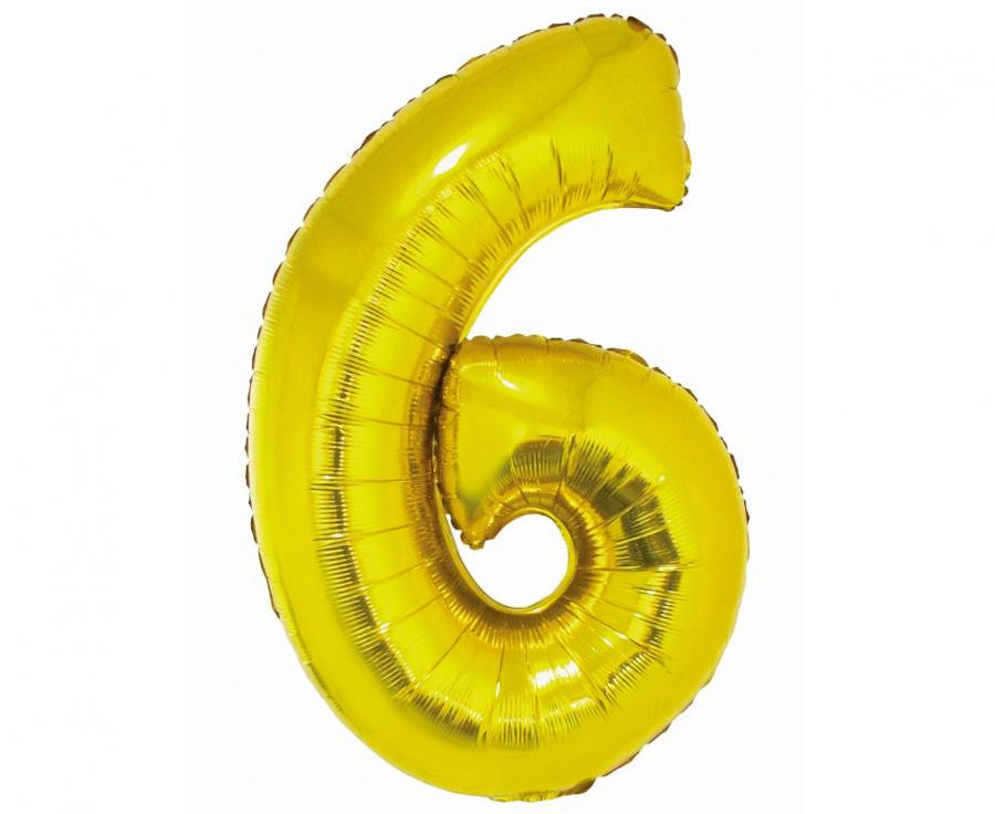 Nummer Gold Goldene Zahl 6 Folienballon 76 cm