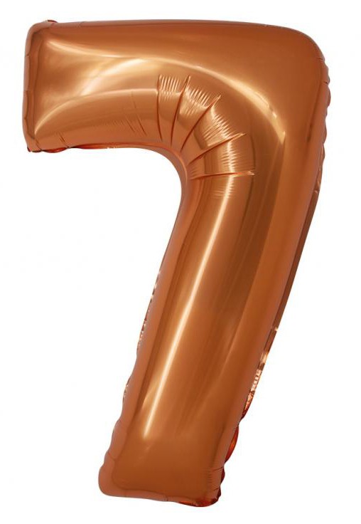 Nummer Copper Kupferzahl 7 Folienballon 76 cm