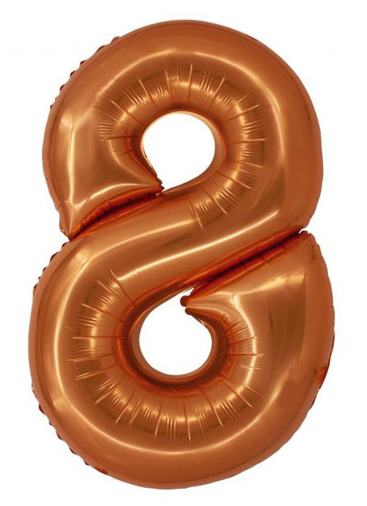 Nummer Copper Kupfer Zahl 8 Folienballon 76 cm