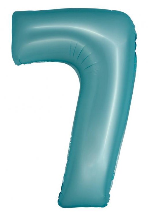 Nummer Light Blue Mat Blauer Nummer 7 Folienballon 76 cm
