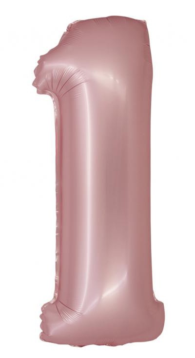 Nummer Light Pink Mat Rosa Nummer 1 Folienballon 76 cm