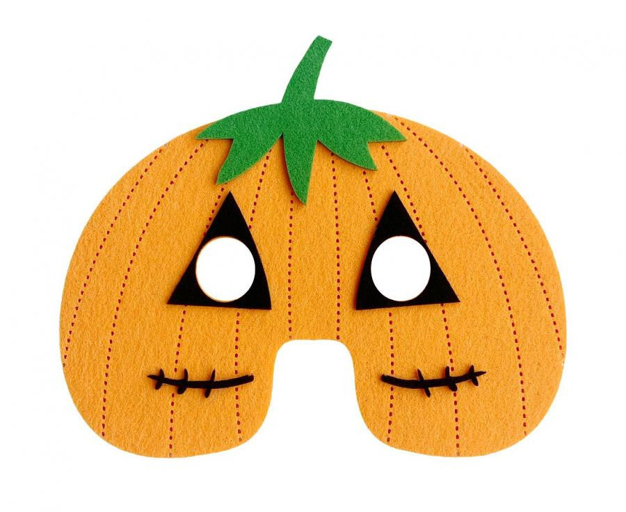 Halloween Orange Kürbis Filzmaske 19 cm