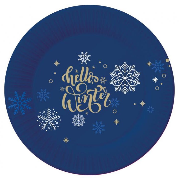 Weihnachten Snowflakes i Pappteller 6 Stk 18 cm
