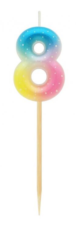 Nummer Pastel Ombre Bunte Nummer 8 Kerze, Tortekerze
