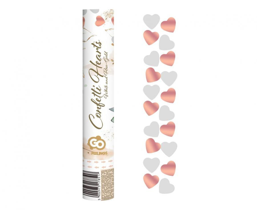 Hochzeit Rose gold Hearts Herzkonfetti-Shooter 30 cm