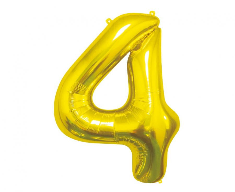 Nummer Gold, Nummer 4 Folienballon 85 cm