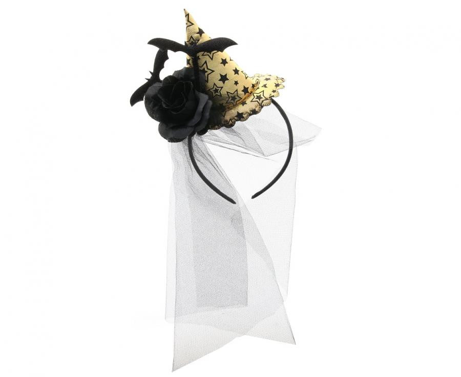 Halloween Veil Goldenes Stirnband mit Schleier