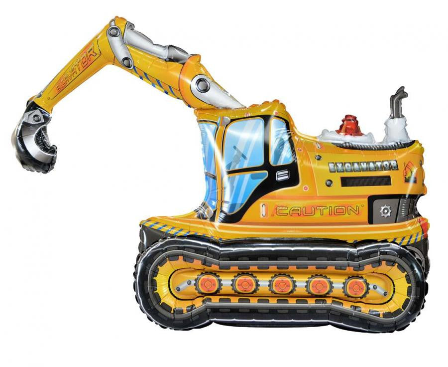 Fahrzeug Excavator 3D Bagger Folienballon 89 cm