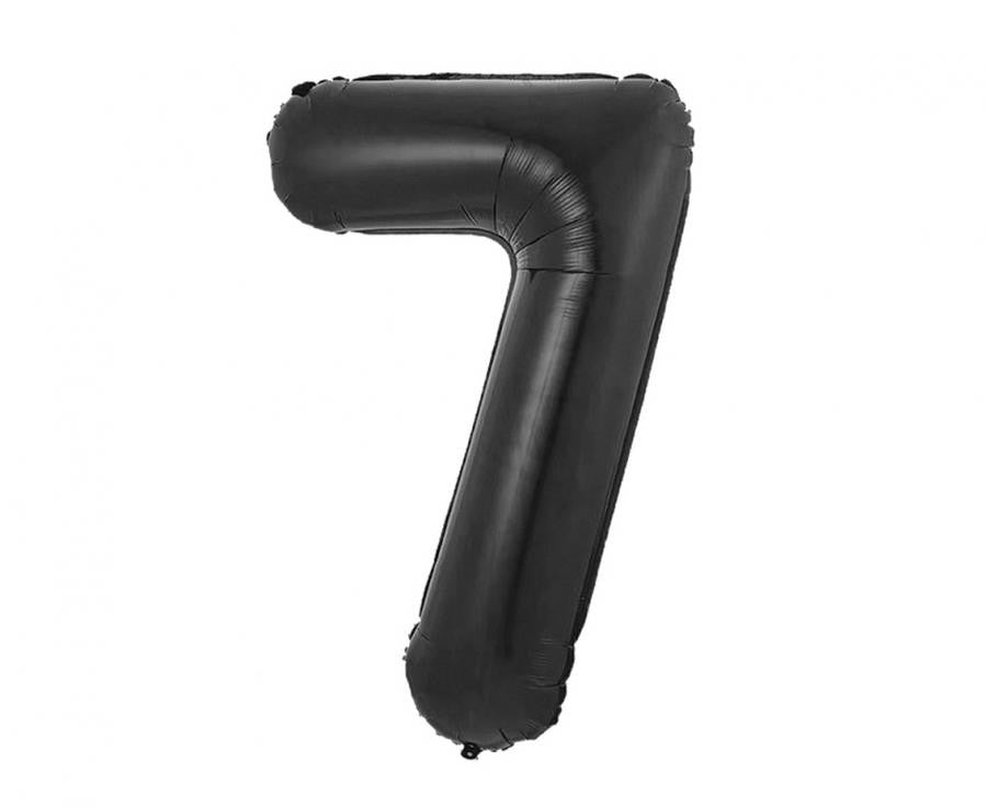 Nummer B&C Matt Black Schwarzer Zahl 7 Folienballon 85 cm