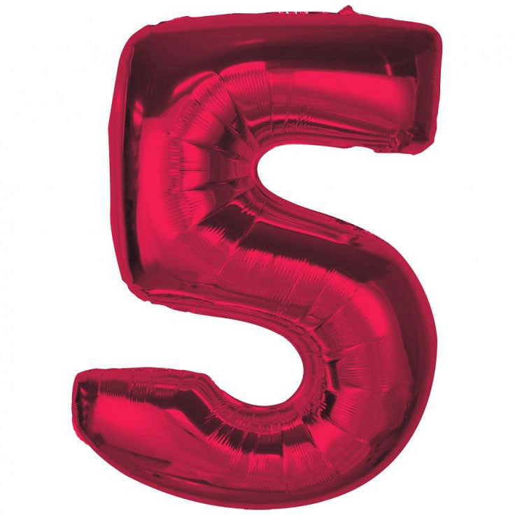 Nummer Red Rote Nummer 5 Folienballon 92 cm
