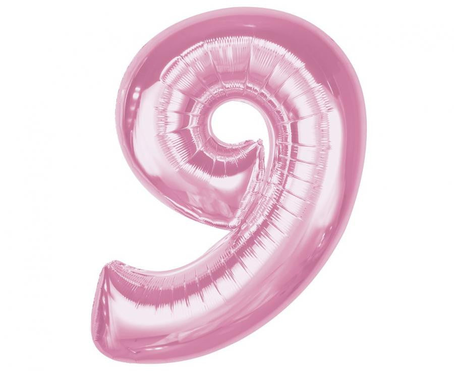 Nummer Light Pink Rosa Nummer 9 Folienballon 92 cm