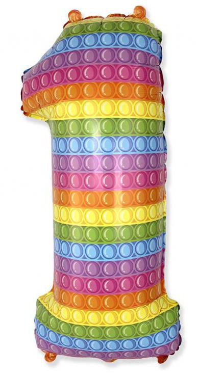 Nummer Pop It Zahl 1 Folienballon 69 cm (WP)