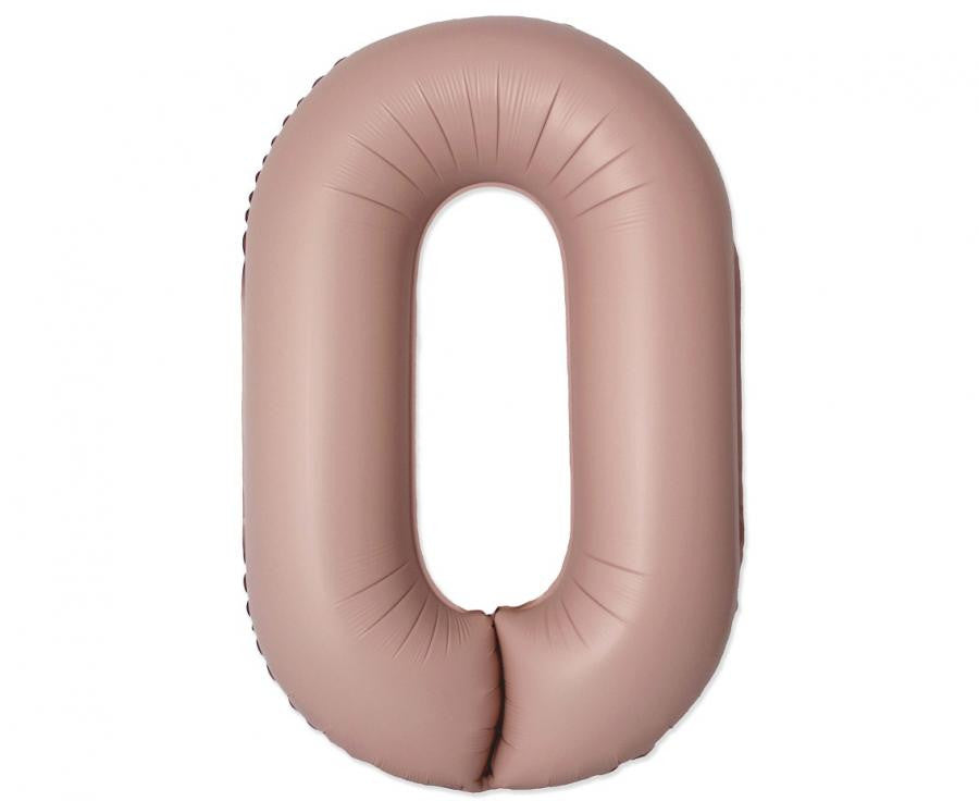 Nummer Vintage Matt Rosa Nummer 0 Folienballon 76 cm (WP)
