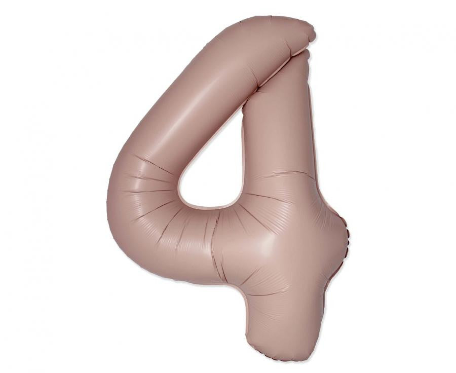 Nummer Vintage Matt Rosa Zahl 4 Folienballon 76 cm (WP)