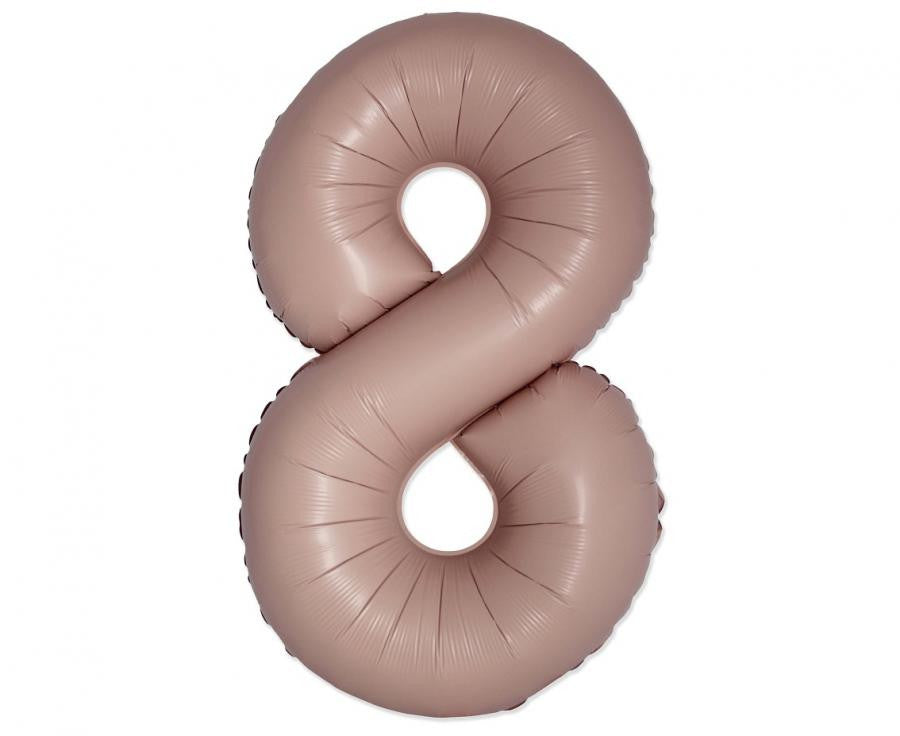 Nummer Vintage Matte Pink Zahlen-8 Folienballon 76 cm (WP)