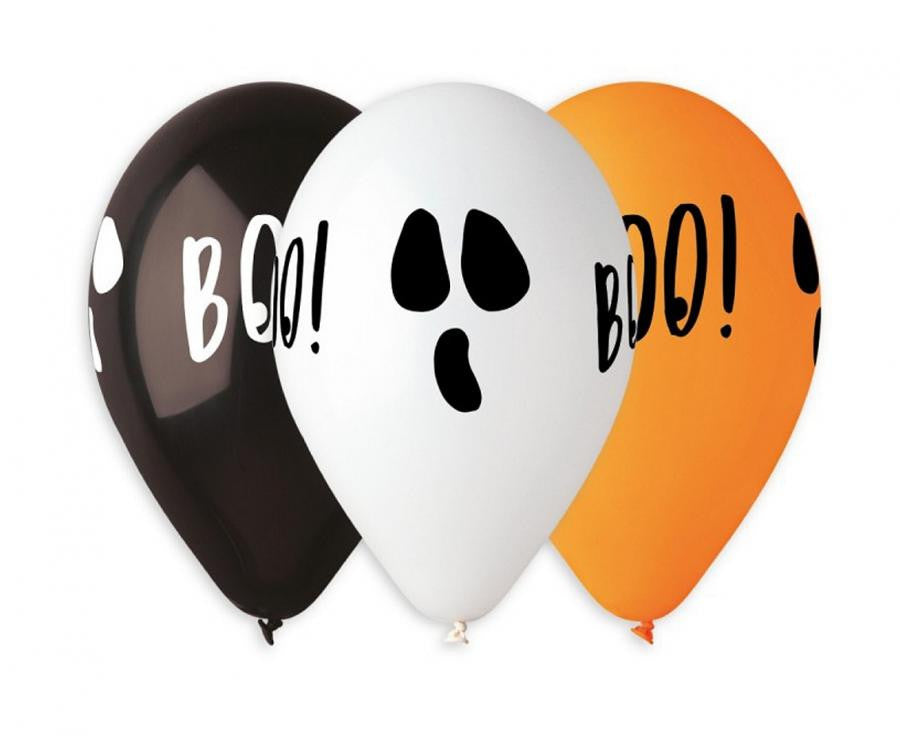 Halloween BOO Ballon, Luftballon 5 Stück 12 Zoll (30 cm)