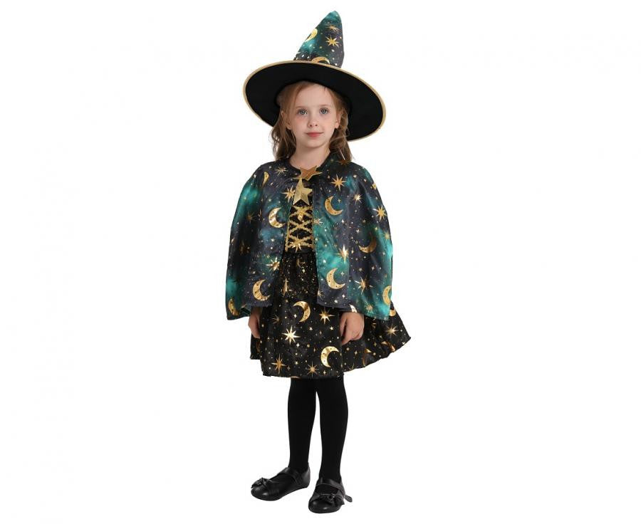 Halloween Moon&Stars Zaubererkostüm 92/104 cm