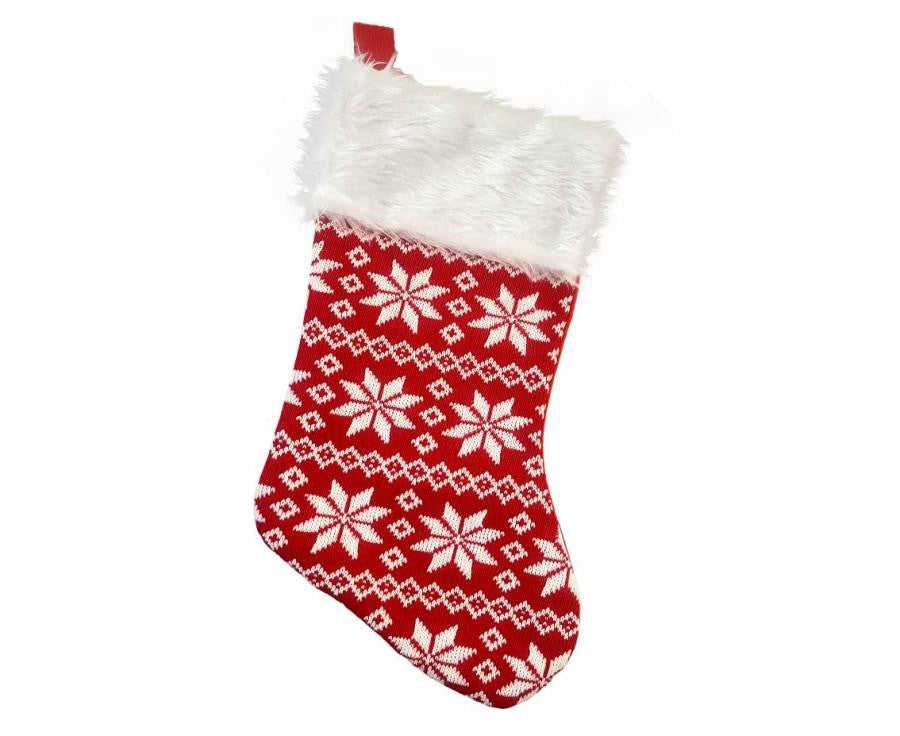 Weihnachten Red Schneeflocken Kaminstrumpf, Stiefel 41 cm