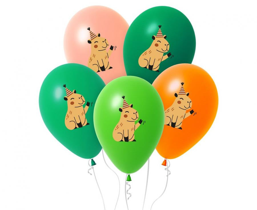 Capybara Cute Luftballons, 5 Stück, 12 Zoll (30 cm)