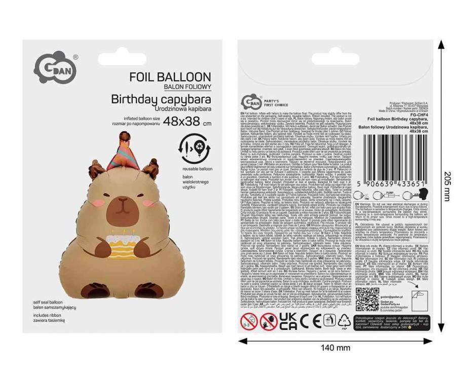 Capybara Cake Folienballon 48 cm