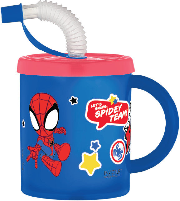 Spiderman Spidey Strohhalm Becher, Kunststoff 210 ml