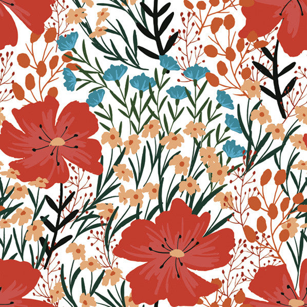 Blume Wild Flowers Mohnserviette 20 Stk 33x33 cm