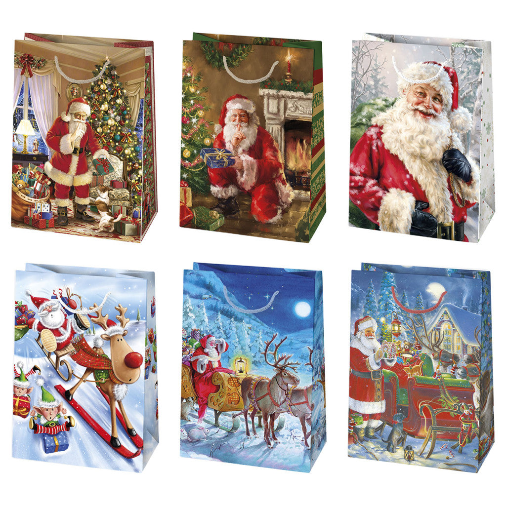 Weihnachten Sledding Papier-Geschenktasche, 23x32x11 cm
