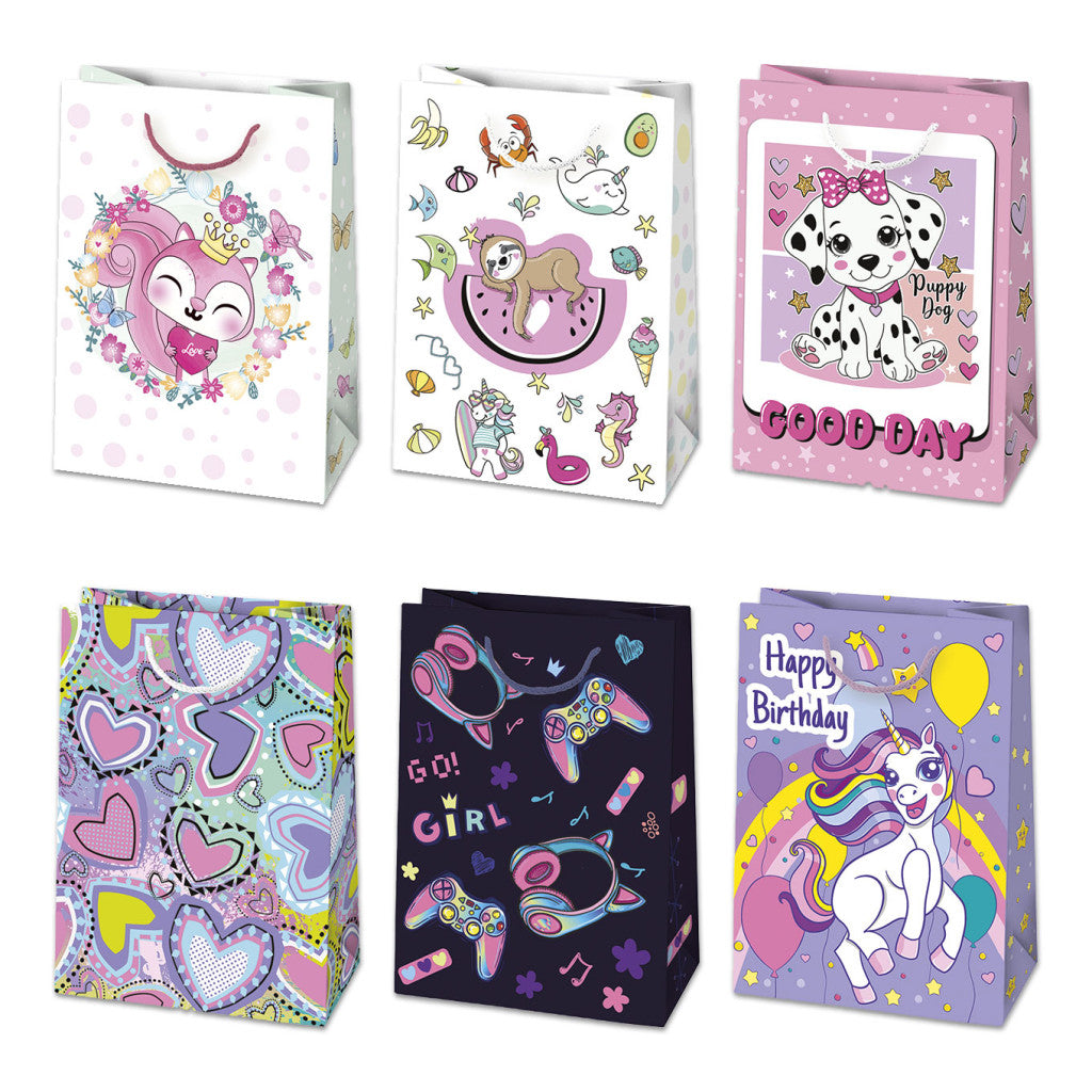 Farbe Colorful Mädchens Papier-Geschenktüte, 23x32x11 cm