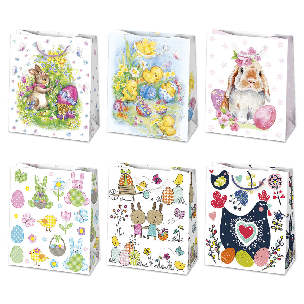 Ostern Flowers Papiergeschenktasche 19x23x10,5 cm