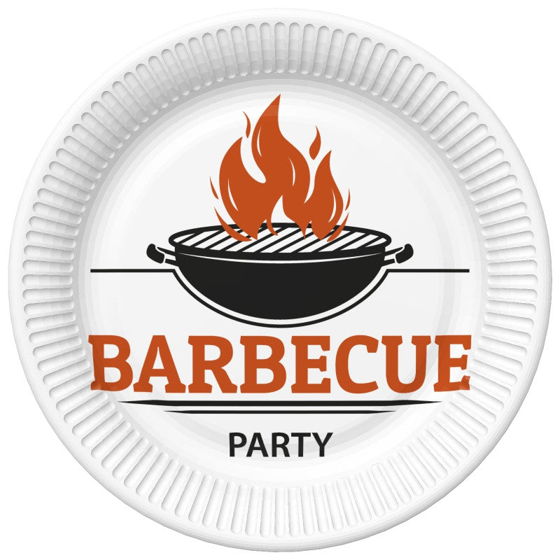 BBQ Party Barbecue Pappteller 8er-Pack, 22,7 cm