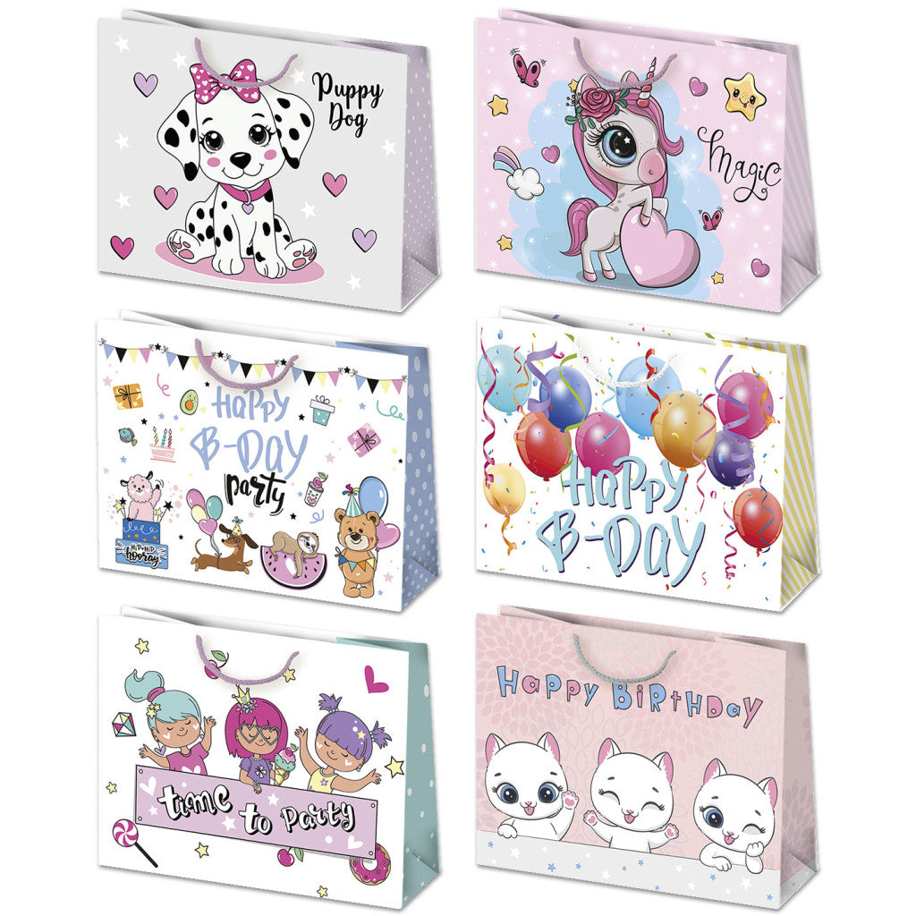 Geburtstag Sissy Happy Birthday Papiergeschenktasche, Geschenktasche 30x23x10 cm
