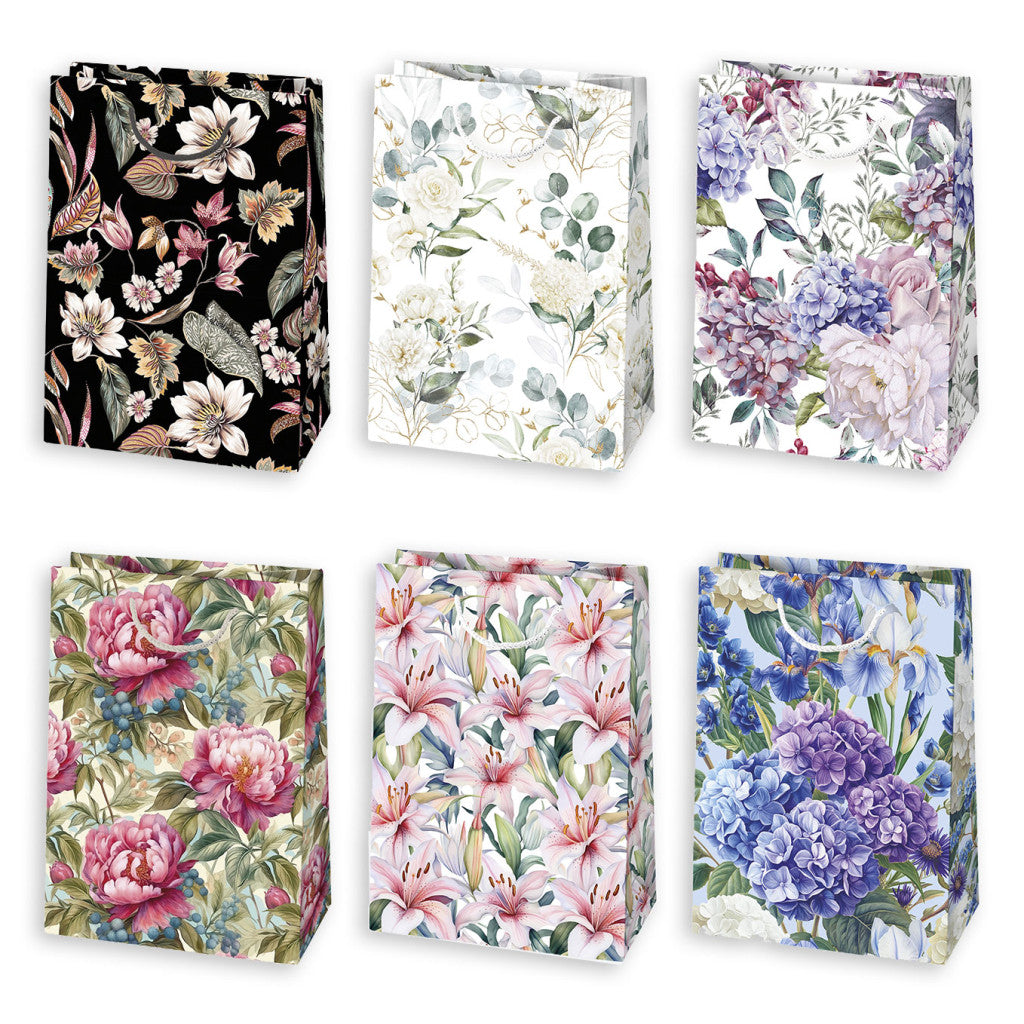 Blume Romantic Papier-Geschenktasche, Geschenktasche 23x32x11 cm