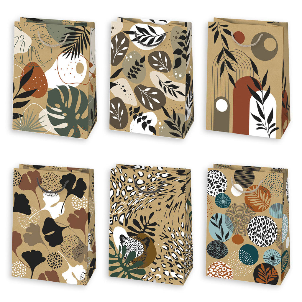 Farbe Natural Gemusterte Papier-Geschenktasche 23x32x11 cm