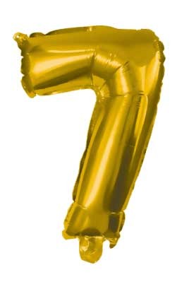 Nummer Gold, Riesen Nummer 7 Folienballon 85 cm