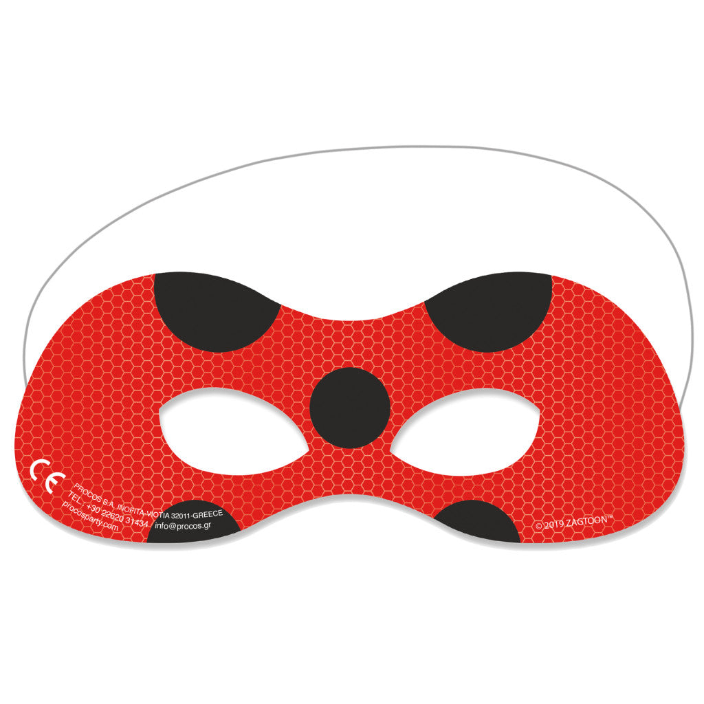 Miraculous Geschichten von Ladybug und Cat Noir Hero Maske, 6 Stück