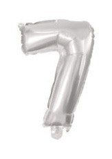 Nummer Silber, Silber Nummer 7 Folienballon 10 cm