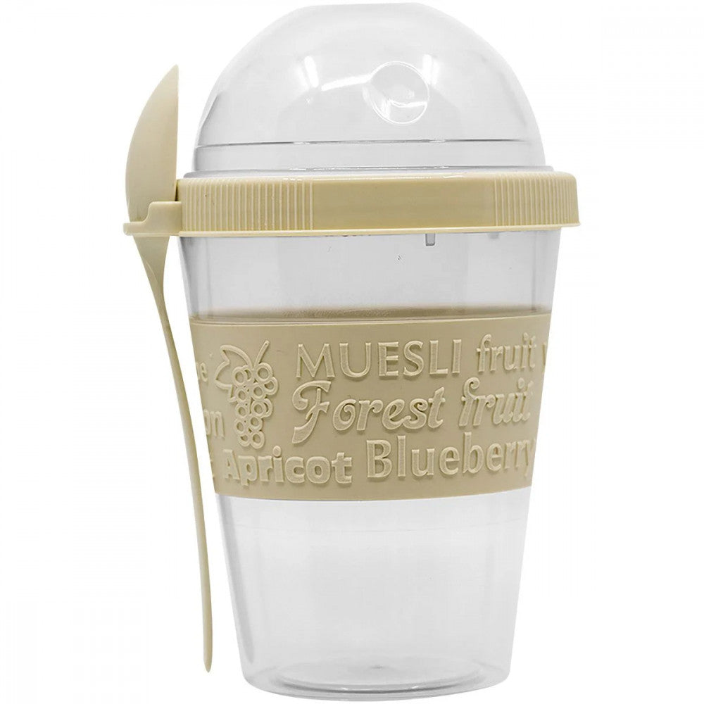 Lebensmittel Container, Snackbehälter mit Deckel und Löffel 500 ml