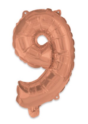 Nummer Rosegold Zahl 9 Folienballon 95 cm