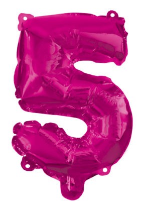 Nummer Hot Pink Nummer 5 Folienballon 95 cm