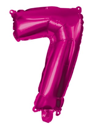 Nummer Hot Pink Nummer 7 Folienballon 95 cm