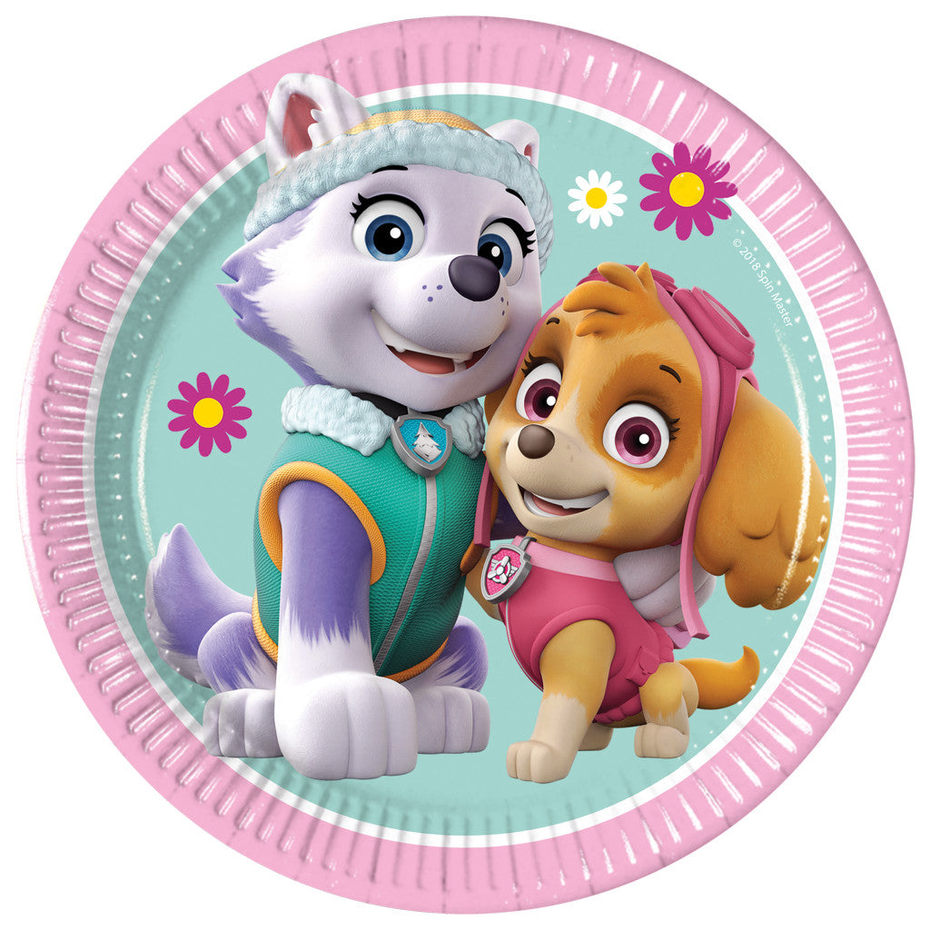 Paw Patrol Skye and Everest Pappteller 8 Stk 20 cm FSC