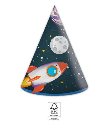 Platz Rocket Space Partyhut, Tschako 6 Stk FSC