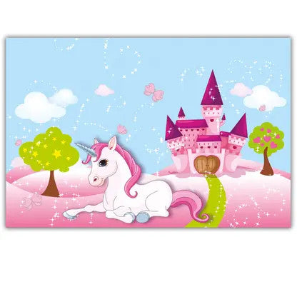 Einhorn Castle Papier Tischdecke 120x180 cm FSC