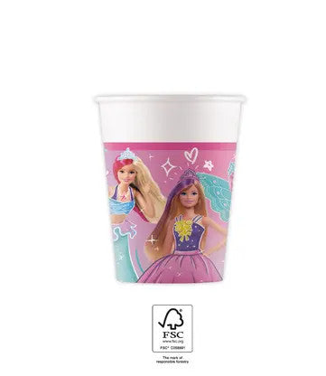Barbie Fantasy Papierbecher 8 Stk 200 ml FSC