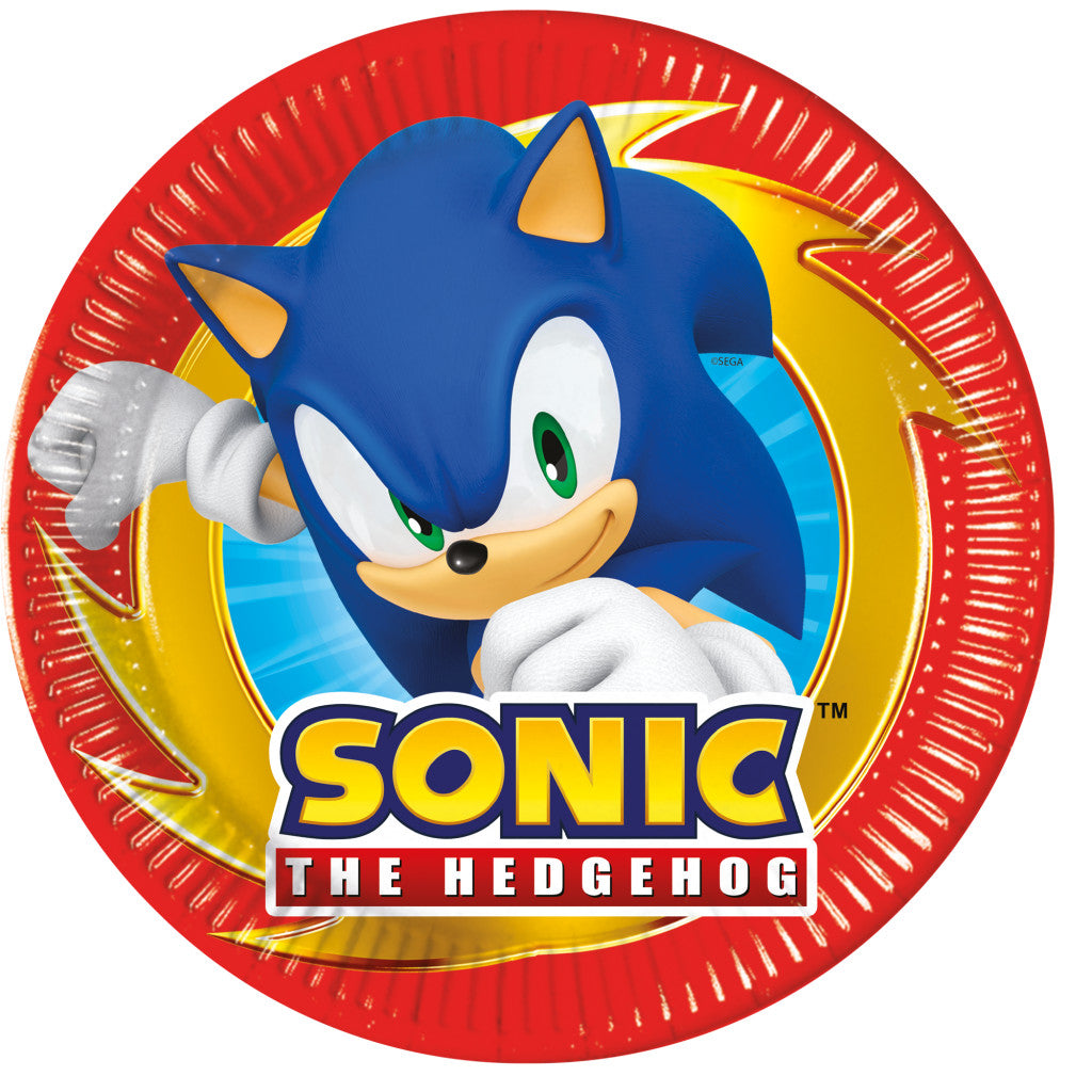 Sonic the Hedgehog Sega Sonic the Hedgehog Pappteller, 8 Stk., 20 cm, FSC