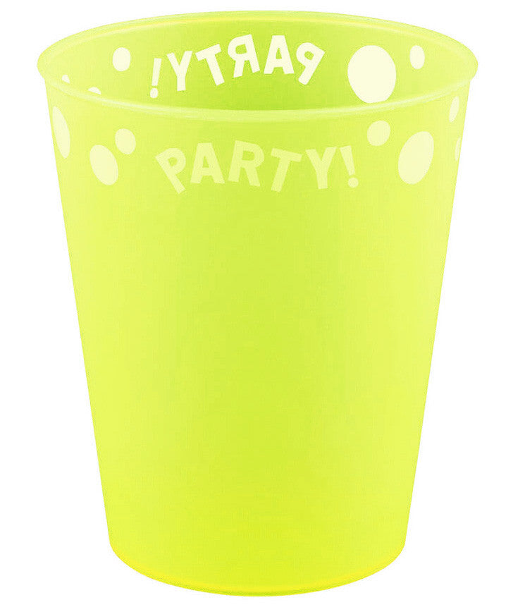 Party Yellow Fluorescent Gelber Mikro Premium Plastikbecher 250 ml